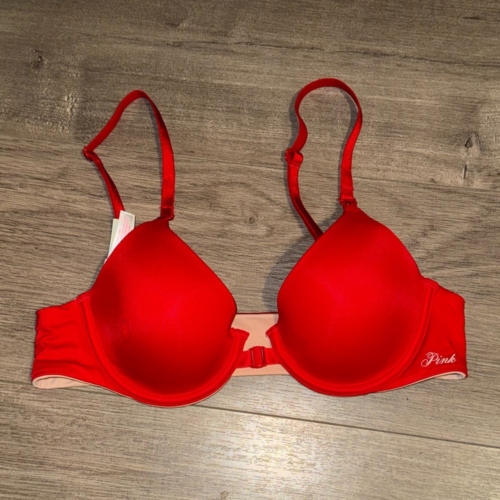 PINK Victoria's Secret Red Push-Up Bra
